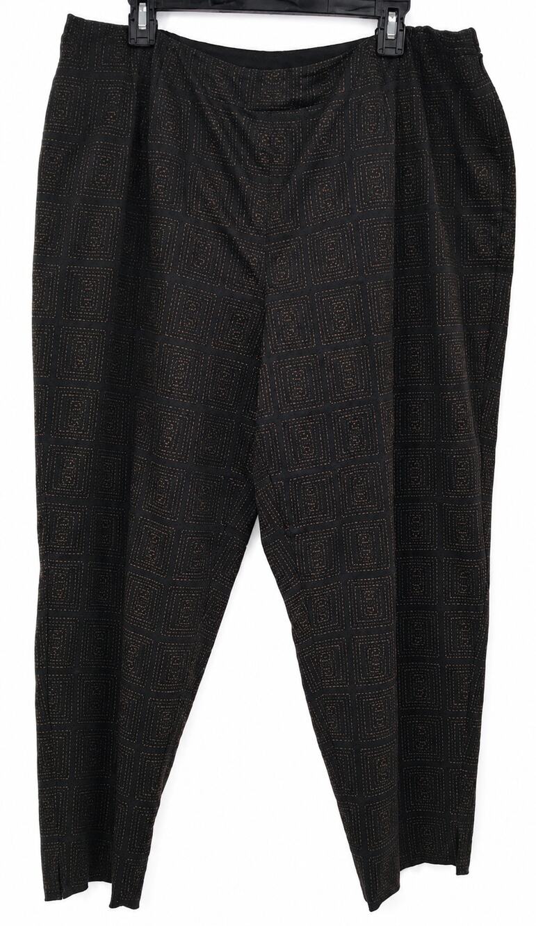 Talbots Woman 18W Black Bronze Embroidered Ankle Pants